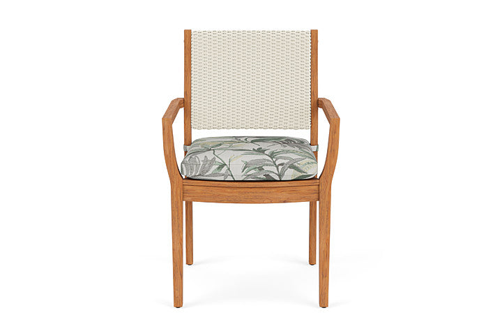 Lloyd Flanders Teak Loom Back Dining Armchair