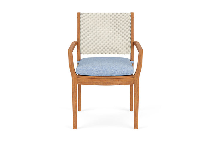 Lloyd Flanders Teak Loom Back Dining Armchair