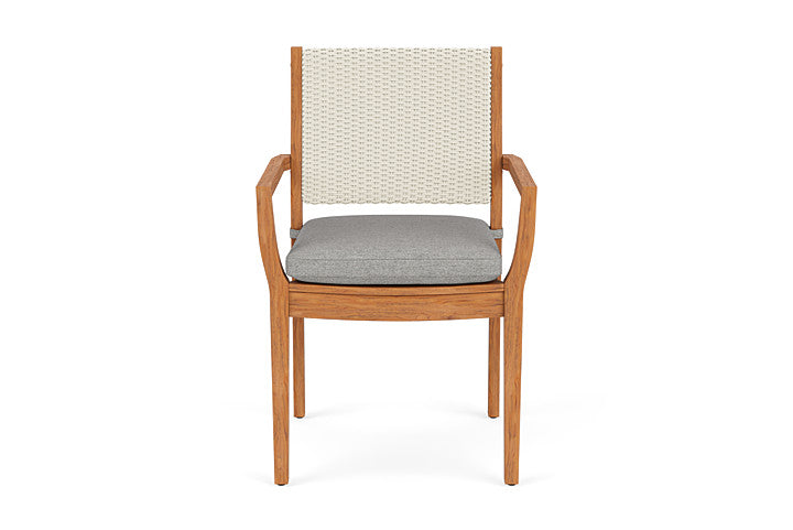 Lloyd Flanders Teak Loom Back Dining Armchair