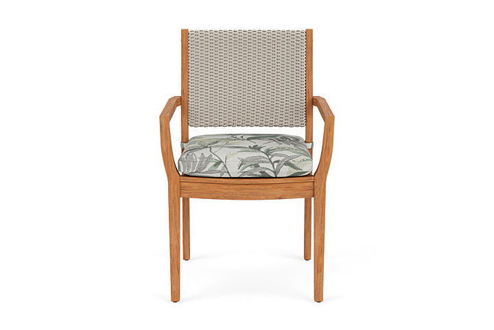 Lloyd Flanders Teak Loom Back Dining Armchair