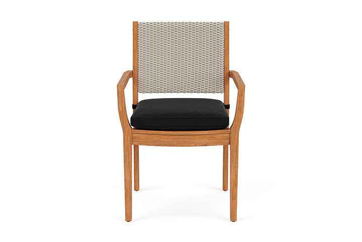 Lloyd Flanders Teak Loom Back Dining Armchair