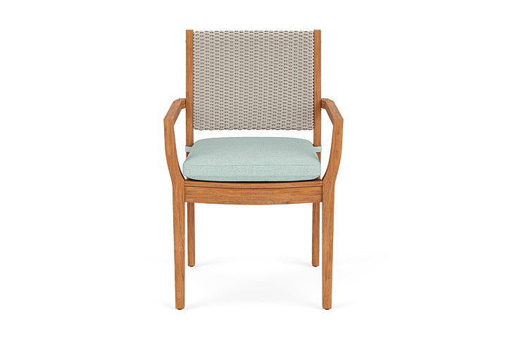 Lloyd Flanders Teak Loom Back Dining Armchair