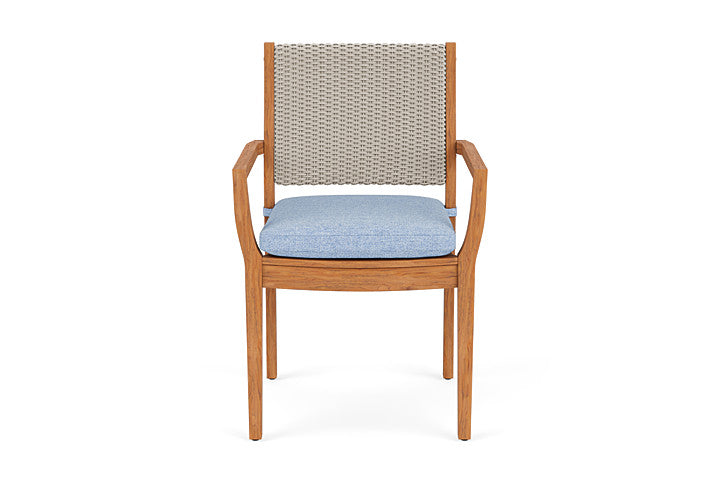 Lloyd Flanders Teak Loom Back Dining Armchair