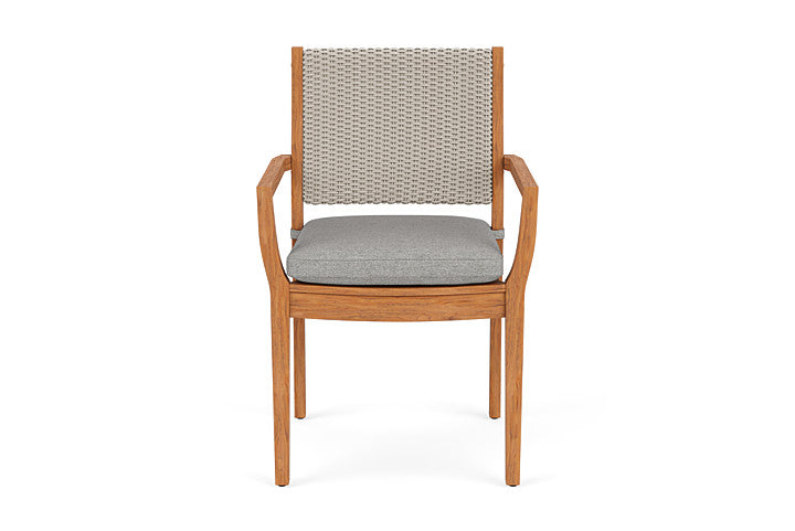Lloyd Flanders Teak Loom Back Dining Armchair