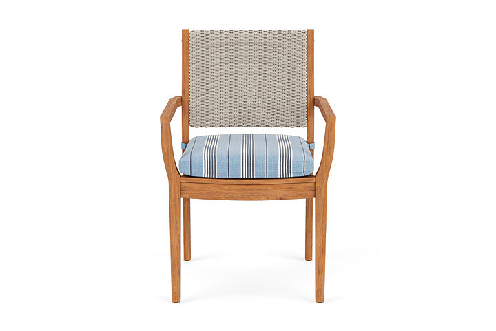 Lloyd Flanders Teak Loom Back Dining Armchair