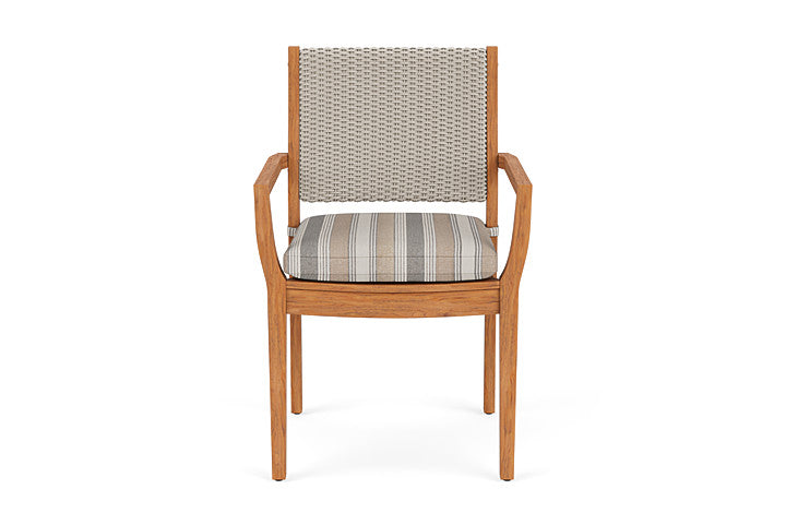 Lloyd Flanders Teak Loom Back Dining Armchair