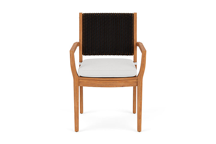 Lloyd Flanders Teak Loom Back Dining Armchair