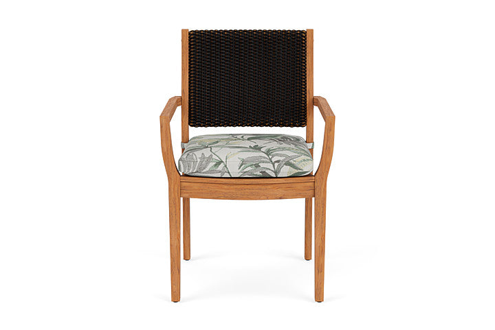 Lloyd Flanders Teak Loom Back Dining Armchair