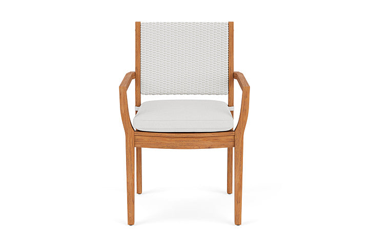 Lloyd Flanders Teak Loom Back Dining Armchair