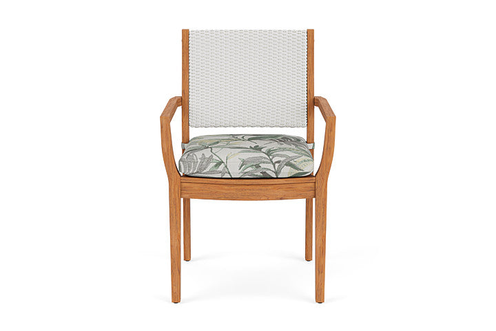 Lloyd Flanders Teak Loom Back Dining Armchair