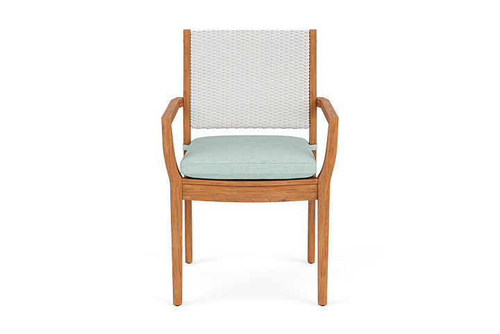 Lloyd Flanders Teak Loom Back Dining Armchair