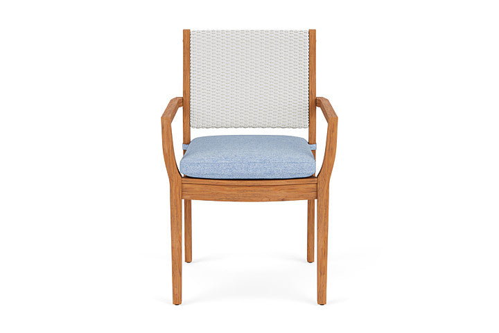 Lloyd Flanders Teak Loom Back Dining Armchair