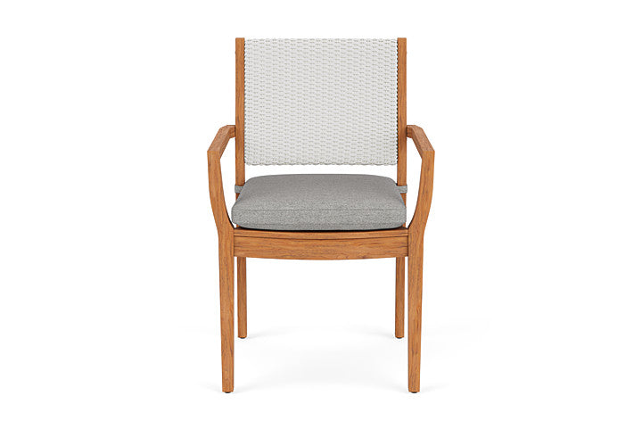 Lloyd Flanders Teak Loom Back Dining Armchair
