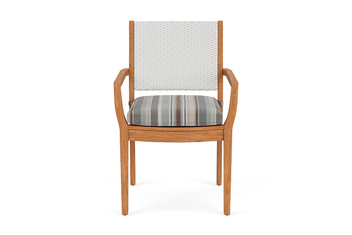 Lloyd Flanders Teak Loom Back Dining Armchair