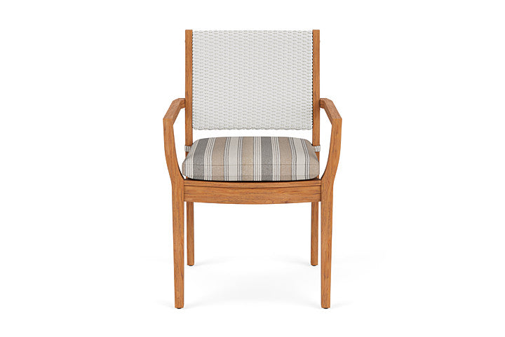 Lloyd Flanders Teak Loom Back Dining Armchair