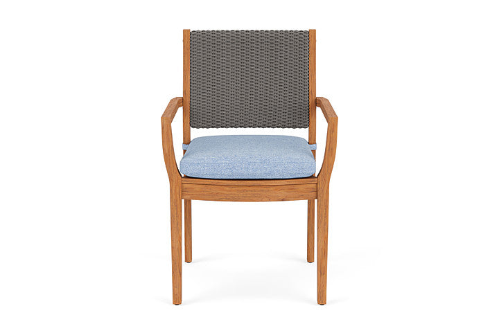 Lloyd Flanders Teak Loom Back Dining Armchair