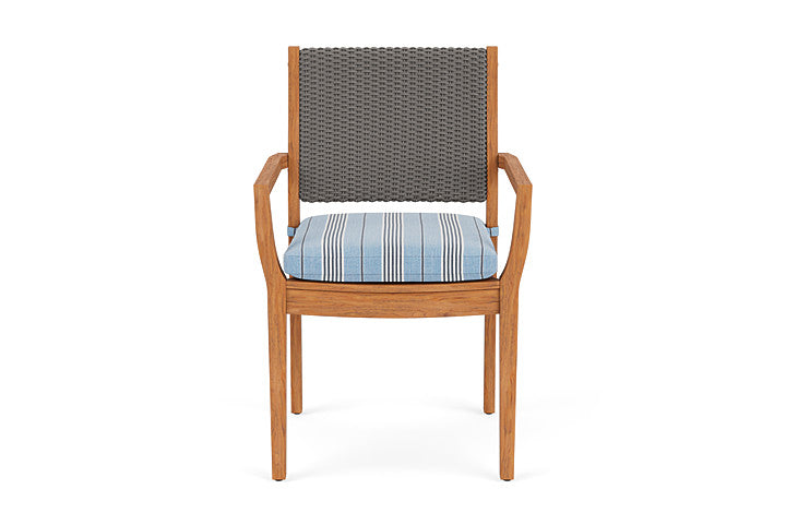 Lloyd Flanders Teak Loom Back Dining Armchair