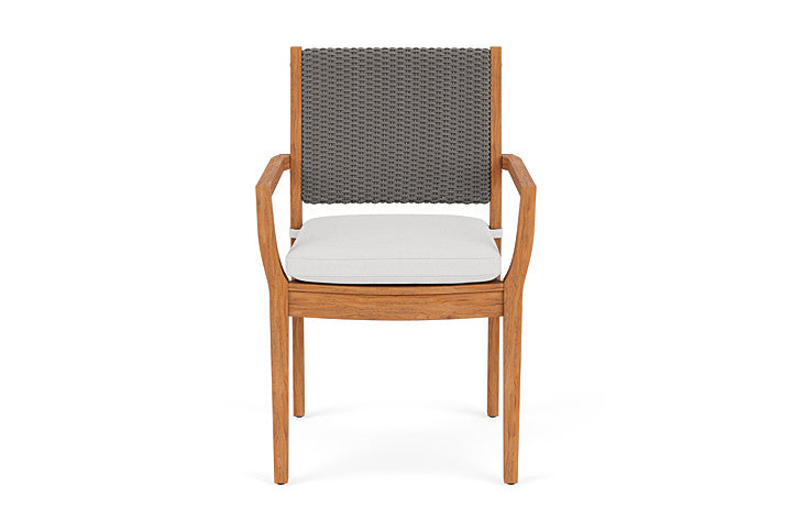 Lloyd Flanders Teak Loom Back Dining Armchair