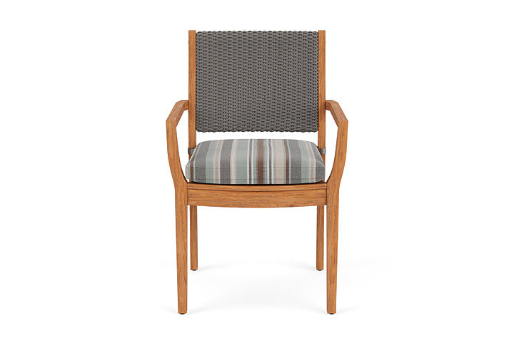 Lloyd Flanders Teak Loom Back Dining Armchair
