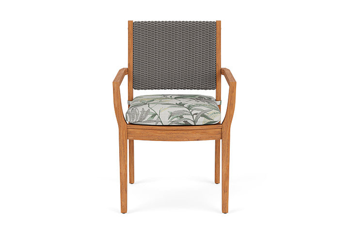 Lloyd Flanders Teak Loom Back Dining Armchair