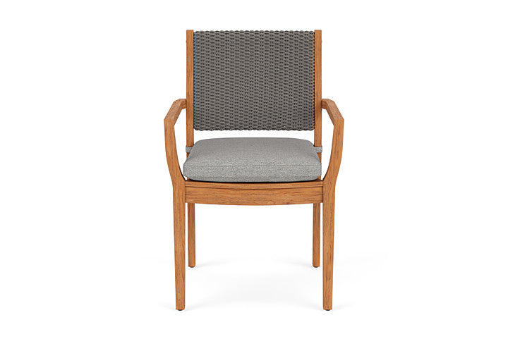 Lloyd Flanders Teak Loom Back Dining Armchair