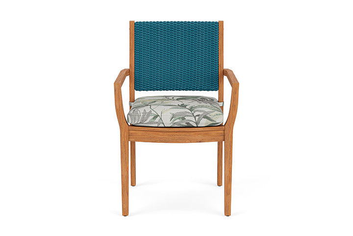 Lloyd Flanders Teak Loom Back Dining Armchair