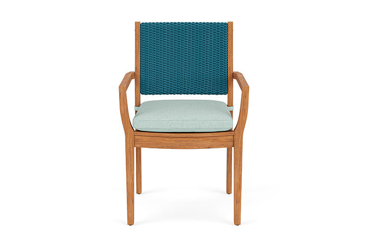 Lloyd Flanders Teak Loom Back Dining Armchair