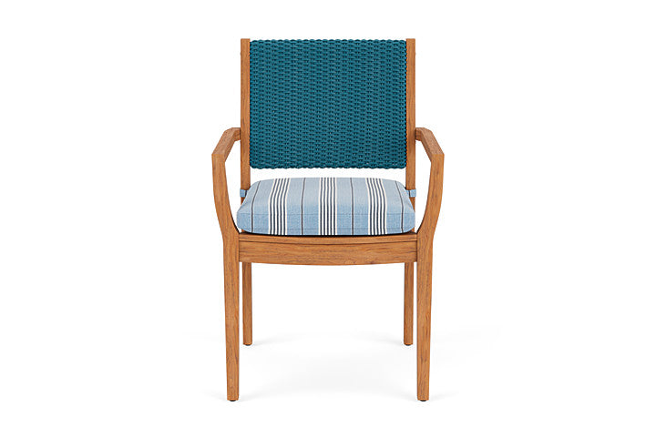 Lloyd Flanders Teak Loom Back Dining Armchair