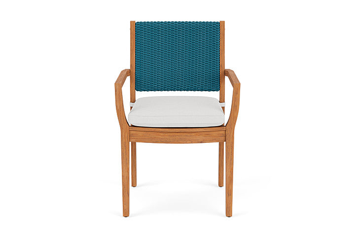 Lloyd Flanders Teak Loom Back Dining Armchair