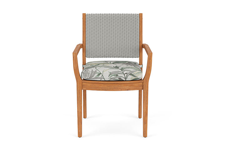 Lloyd Flanders Teak Loom Back Dining Armchair