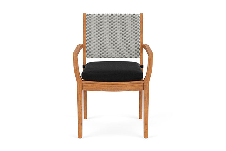 Lloyd Flanders Teak Loom Back Dining Armchair