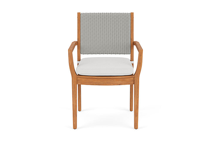 Lloyd Flanders Teak Loom Back Dining Armchair