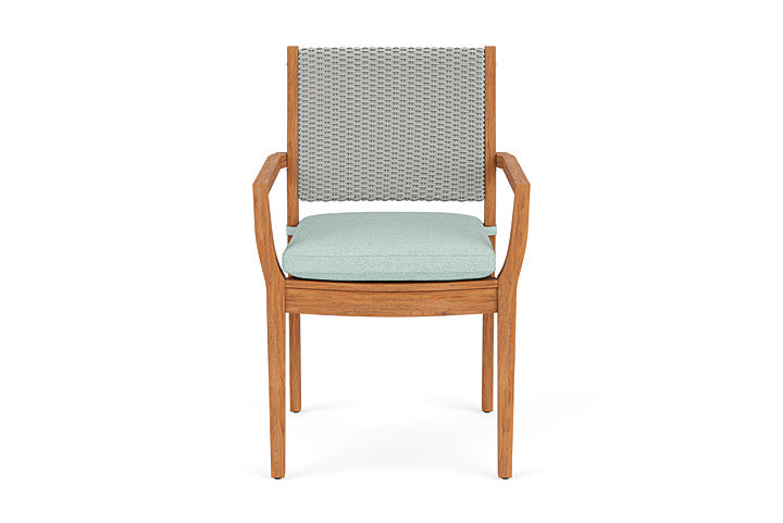 Lloyd Flanders Teak Loom Back Dining Armchair