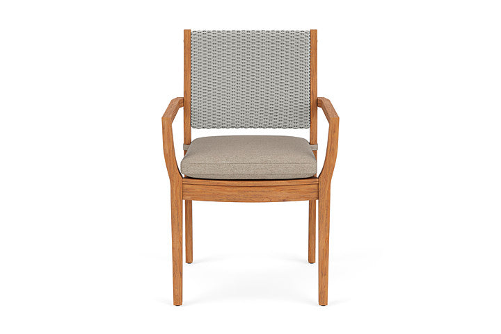Lloyd Flanders Teak Loom Back Dining Armchair