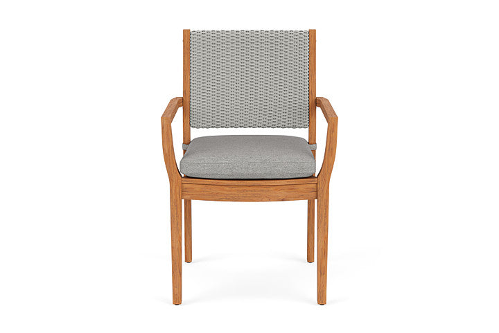 Lloyd Flanders Teak Loom Back Dining Armchair