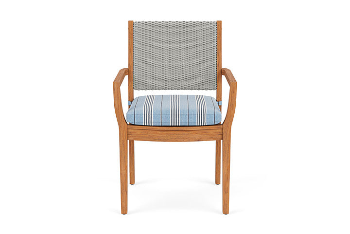 Lloyd Flanders Teak Loom Back Dining Armchair
