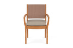 Lloyd Flanders Teak Loom Back Dining Armchair