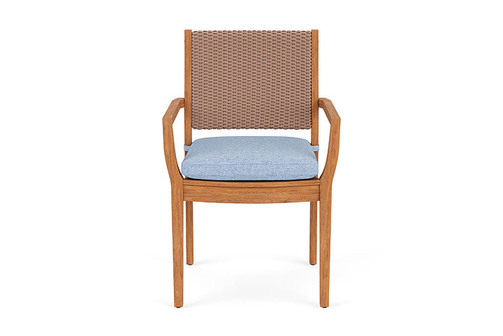 Lloyd Flanders Teak Loom Back Dining Armchair