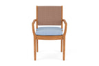 Lloyd Flanders Teak Loom Back Dining Armchair