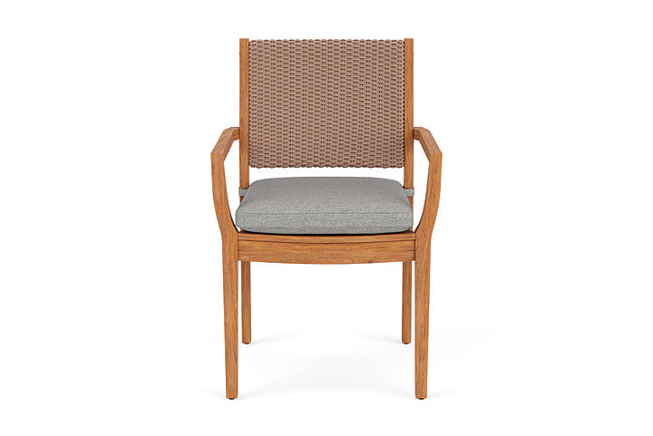 Lloyd Flanders Teak Loom Back Dining Armchair