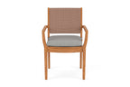 Lloyd Flanders Teak Loom Back Dining Armchair
