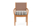 Lloyd Flanders Teak Loom Back Dining Armchair