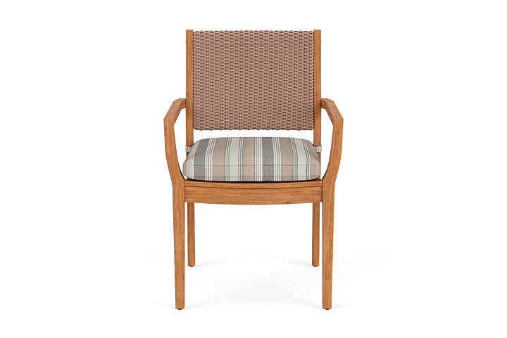 Lloyd Flanders Teak Loom Back Dining Armchair