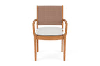 Lloyd Flanders Teak Loom Back Dining Armchair