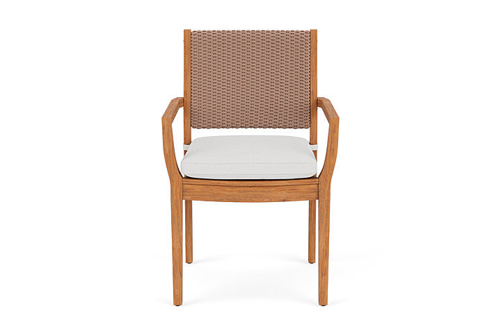 Lloyd Flanders Teak Loom Back Dining Armchair