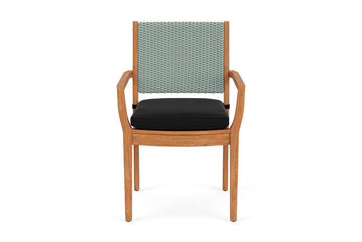 Lloyd Flanders Teak Loom Back Dining Armchair