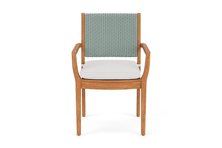 Lloyd Flanders Teak Loom Back Dining Armchair