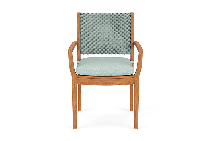 Lloyd Flanders Teak Loom Back Dining Armchair