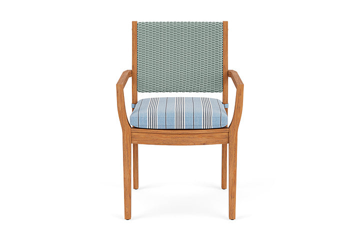 Lloyd Flanders Teak Loom Back Dining Armchair