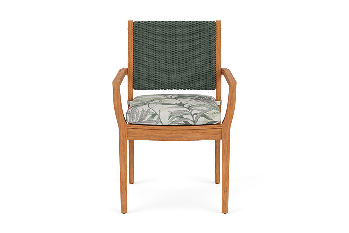 Lloyd Flanders Teak Loom Back Dining Armchair